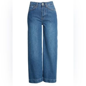 Rag & Bone Maya High Rise Ankle Wide Leg Dark Blue Jeans